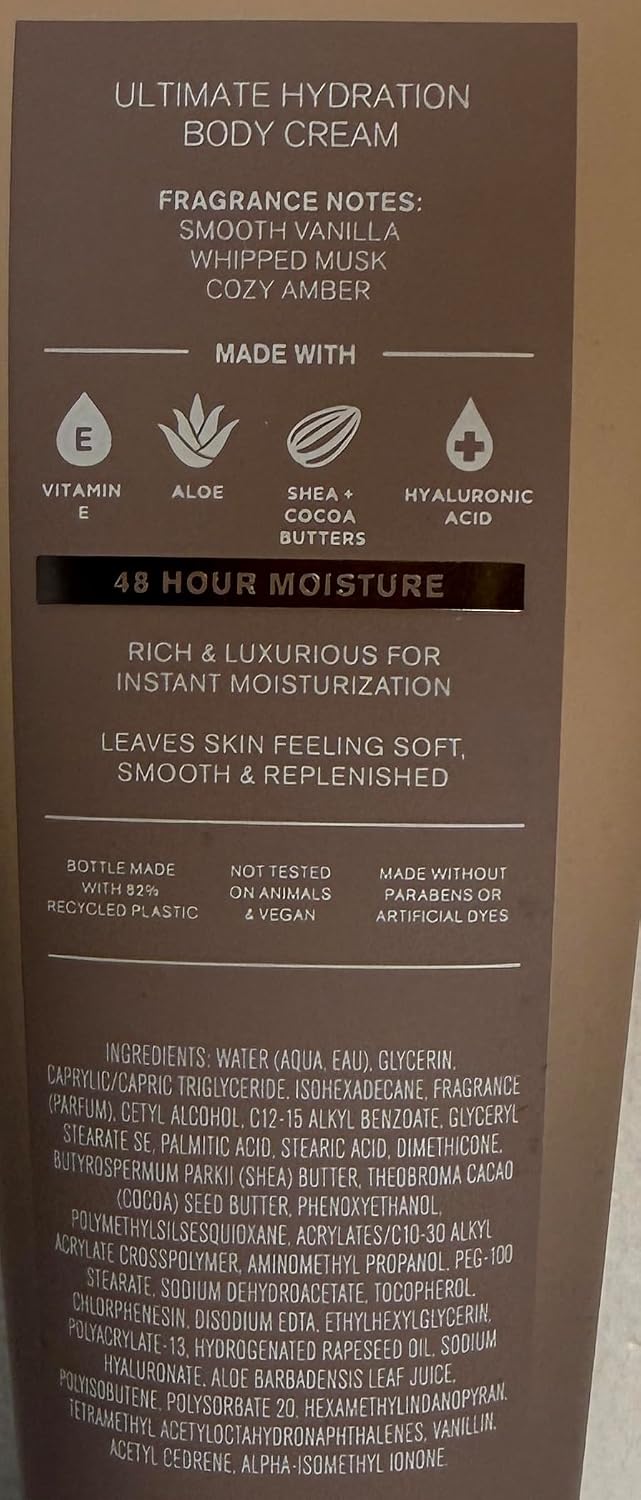 Bath & Body Works Women's Warm Musk Ultimate Hydration Body Cream 8 Ounces Pack of 2