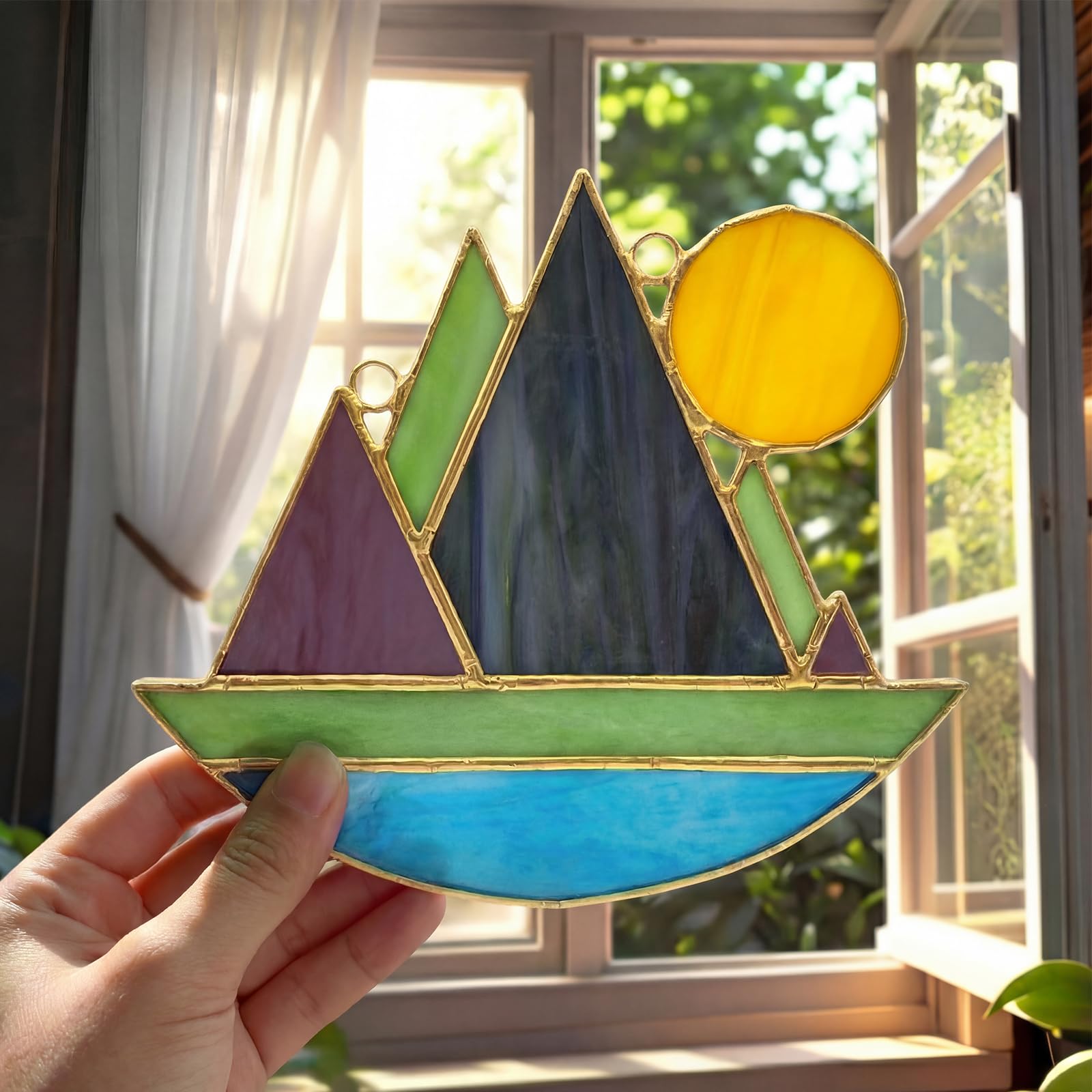 Amazon.co.jp: LemonRoad 山脈 カット済みステンドグラス DIYステンド