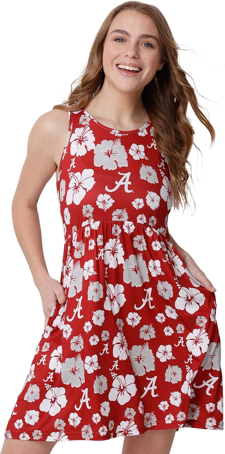 FOCO NCAA Womens NCAA College Team Logo Ladies Fashion Floral Sundress