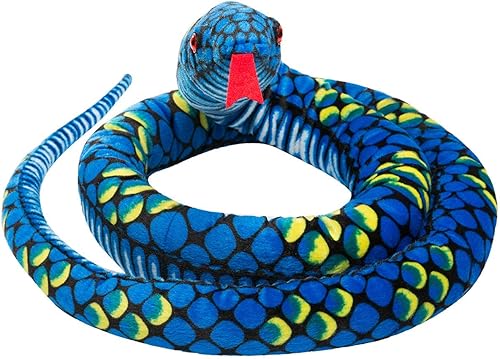 Miniatura 4 de Peluche gigante de serpiente de peluche, regalo de cumpleaños para niños y niñas (azul, 110 pulgadas)