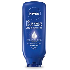 NIVEA Nourishing In Shower Lotion Body Lotion for Dry Skin 13 5 Fl Oz Bottle
