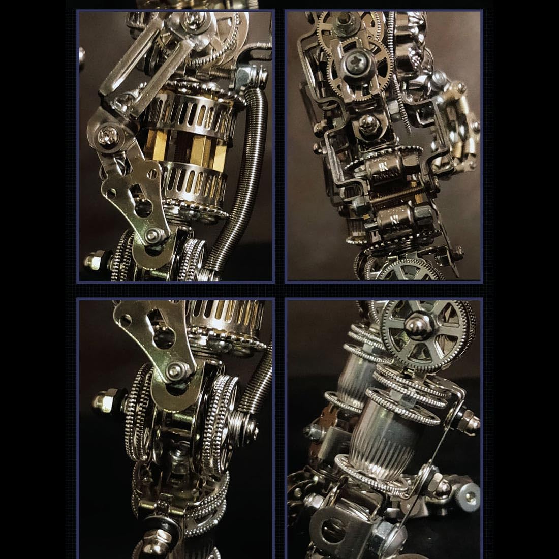 3D Metall Puzzle für Erwachsene, Futuristisches Mech-Skelett Modellbausatz mit Bewegliche Gelenke, DIY Kreativ und trendig Puzzle Modell für Desktop Ornaments & Geschenke (1250 Teile)