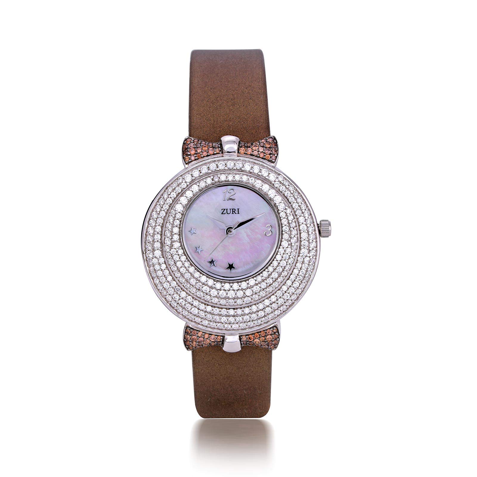 ZURI 925 Sterling Silver Round Shaped Watch for Women(Mother of Pearl-Off White) (B07PH5NLJ4) Amazon Price History, Amazon Price Tracker