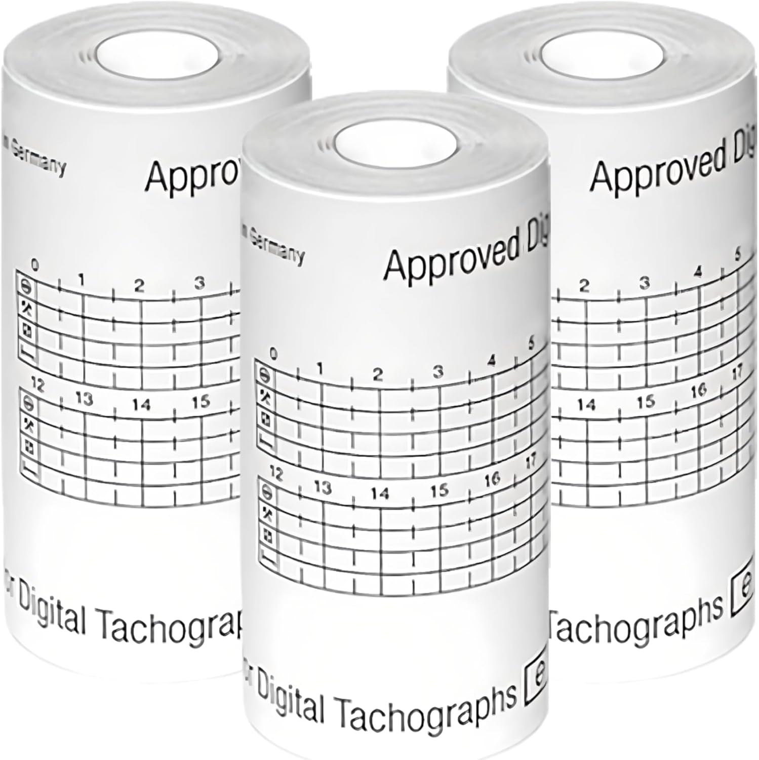 Double Dragon HGV Digital Tachograph Rolls: 57mm x 8m, 8mm Centre, EU Approved, EC 1791/2006, 3 Rolls