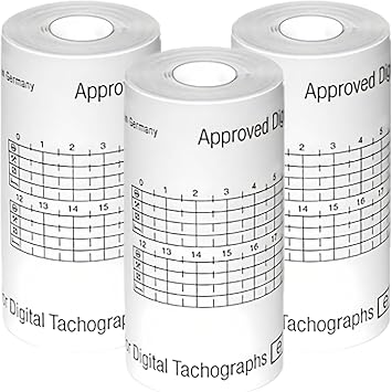 Double Dragon HGV Digital Tachograph Rolls 57mm x 8m, 8mm Centre, EU Approved, EC 1791/2006, 3 Rolls
