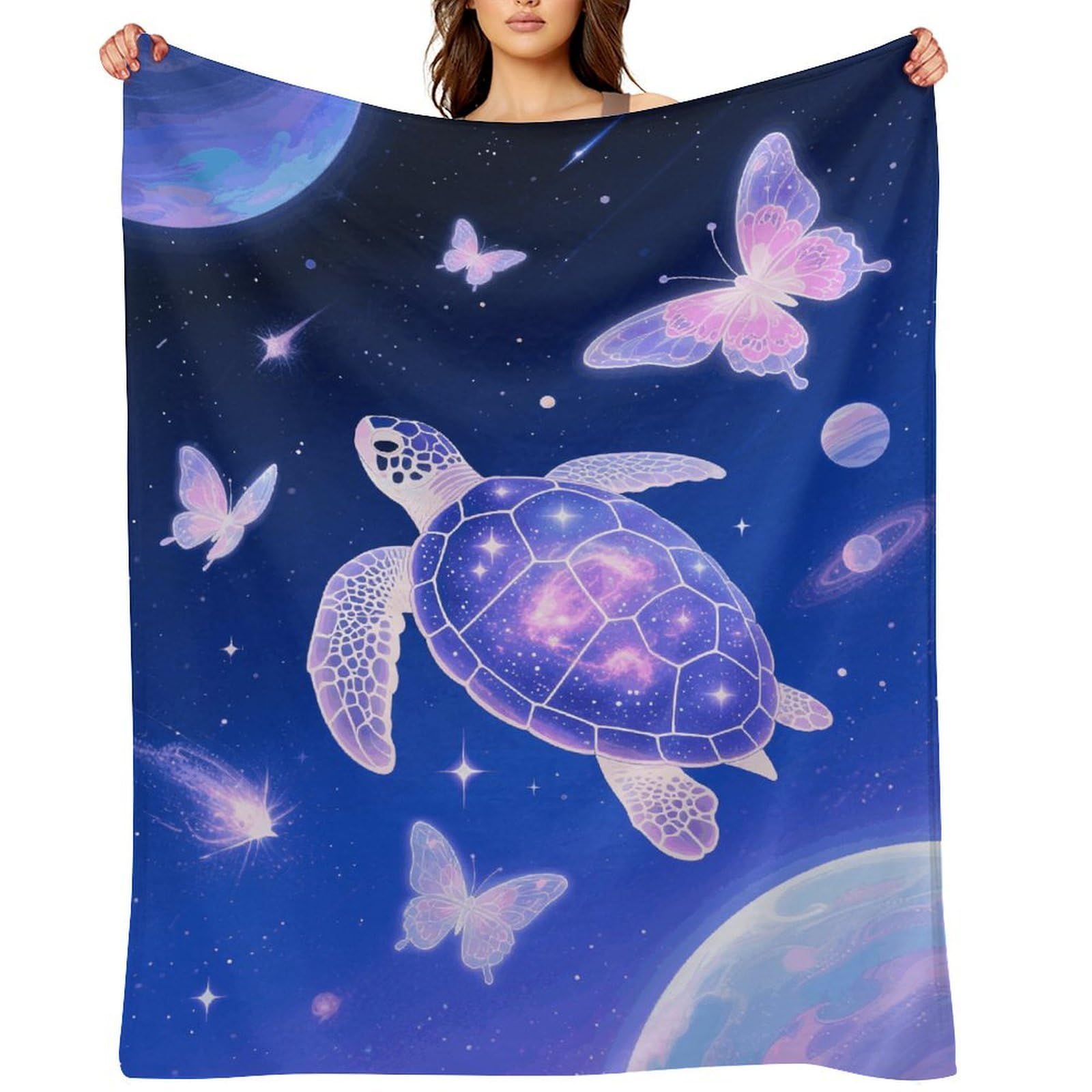 Turtle Throw Blanket for Couch and Bed Super Soft Warm Lightweight Throw Blankets Cozy Fuzzy Flannel Blanket Personalized Decorative Blankets for Sofa Decor 60"x80"