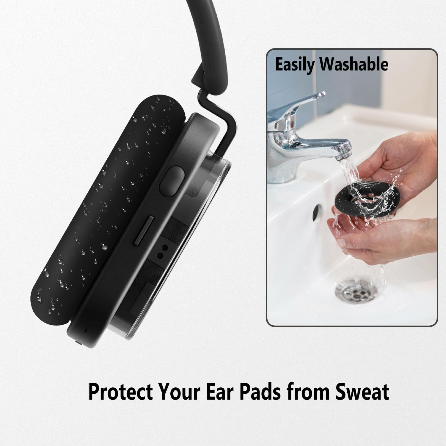 Geiomoo Silicone Earpads for Nothing Headphone (1) Headphones, Replacement Ear Cushions Cover (Black) - Image 5