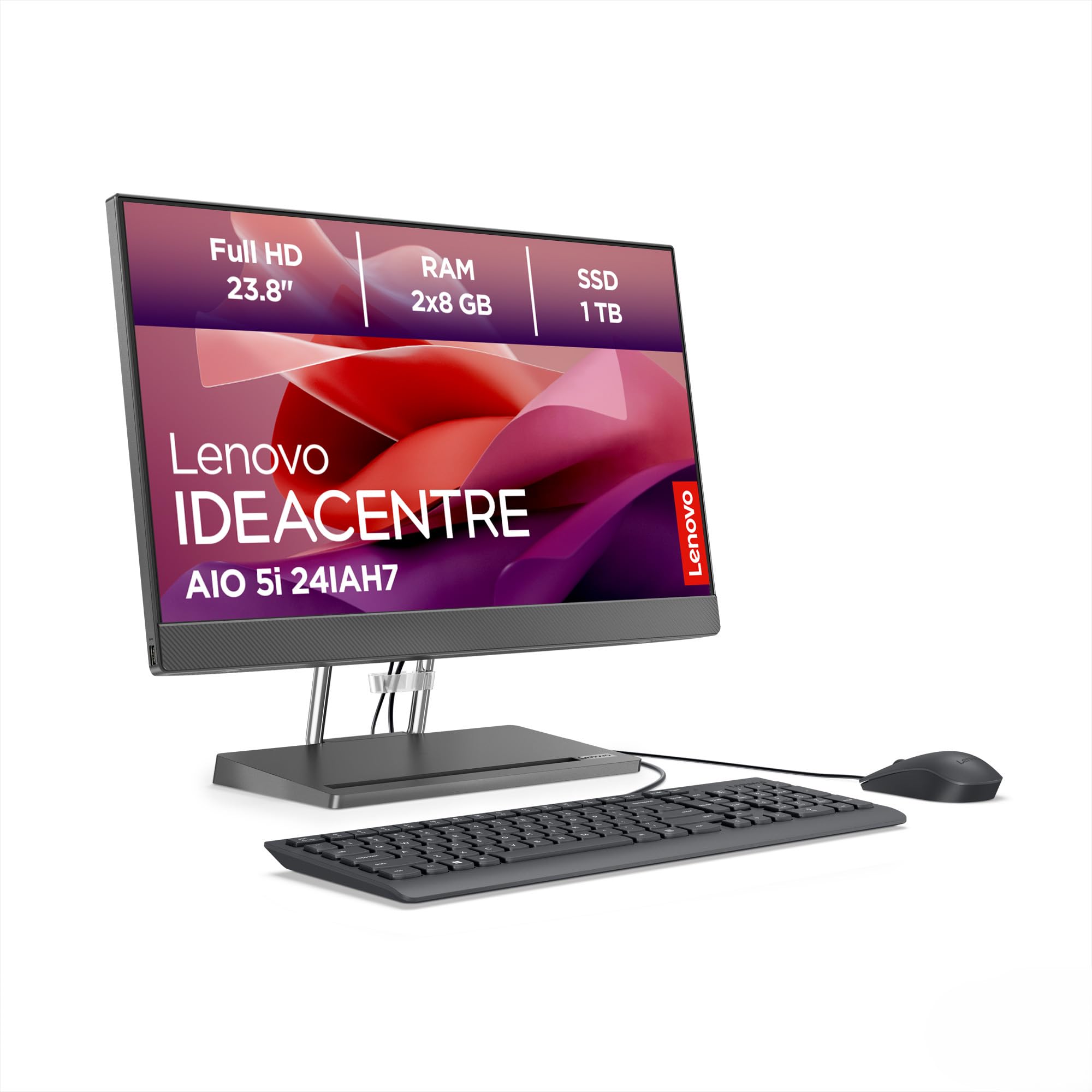 Lenovo IdeaCentre 5i All in One | 23,8" Full HD Display | Intel Core i5-13500H | 16GB RAM | 1TB SSD | Intel Iris Xe Grafik | Win11 Home | QWERTZ | grau | inkl. Tastatur & Maus | 3 Monate Premium Care