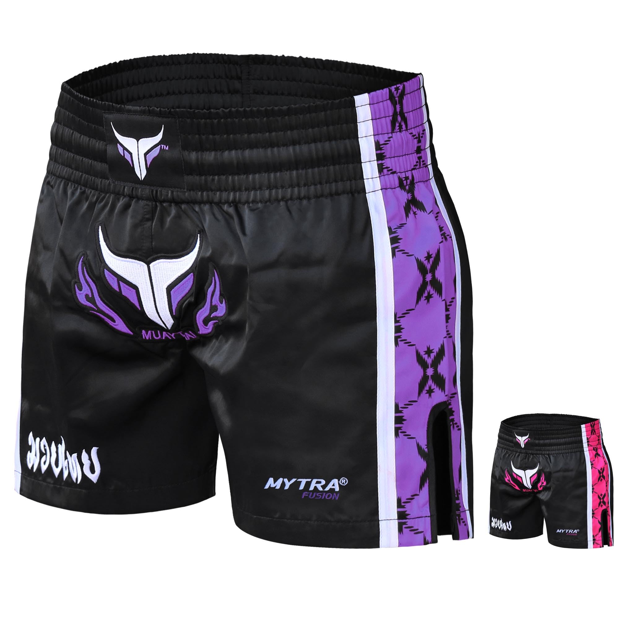 Mytra Fusion Pantalones Muay Thai Mujer Pantalones Kick Boxing, Pantalon Boxeo Mujer Muay Thai Shorts para Boxeo, puñetazos, Grappling y Entrenamiento de Artes Marciales