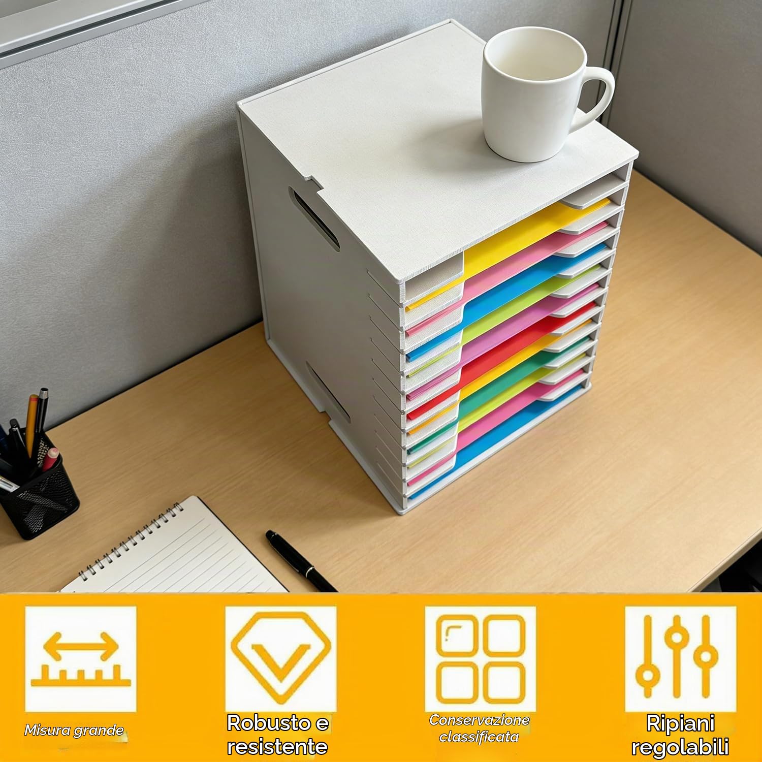 Organizzatore Di Carta Per Scrapbooking,Scaffale Per l'Organizzazione Dei Documenti,Regolabil,Adatto Per Formati Carta Fino a a4,Per Ufficio,Scrapbooking