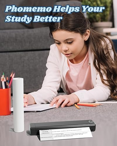 Miniatura 5 de Phomemo Papel térmico M08F A4 compatible con impresoras portátiles Phomemo M08F, PJ762PJ763MFi, MT800MT800Q M832 P831, papel de impresora M08F, 8.27