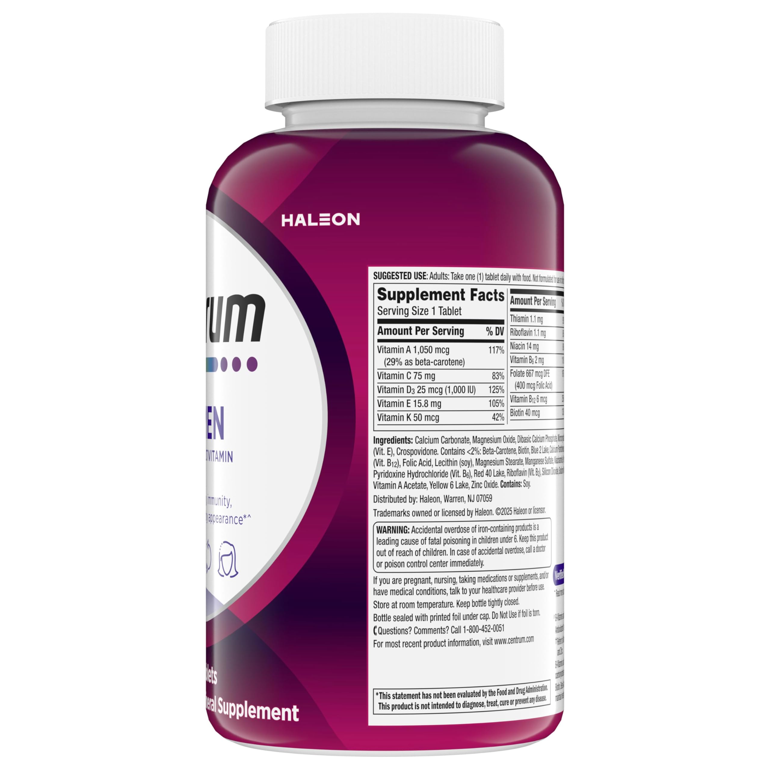 Centrum Multivitamin for Women 18 and Over, 250 Tablets — Amazon image 13