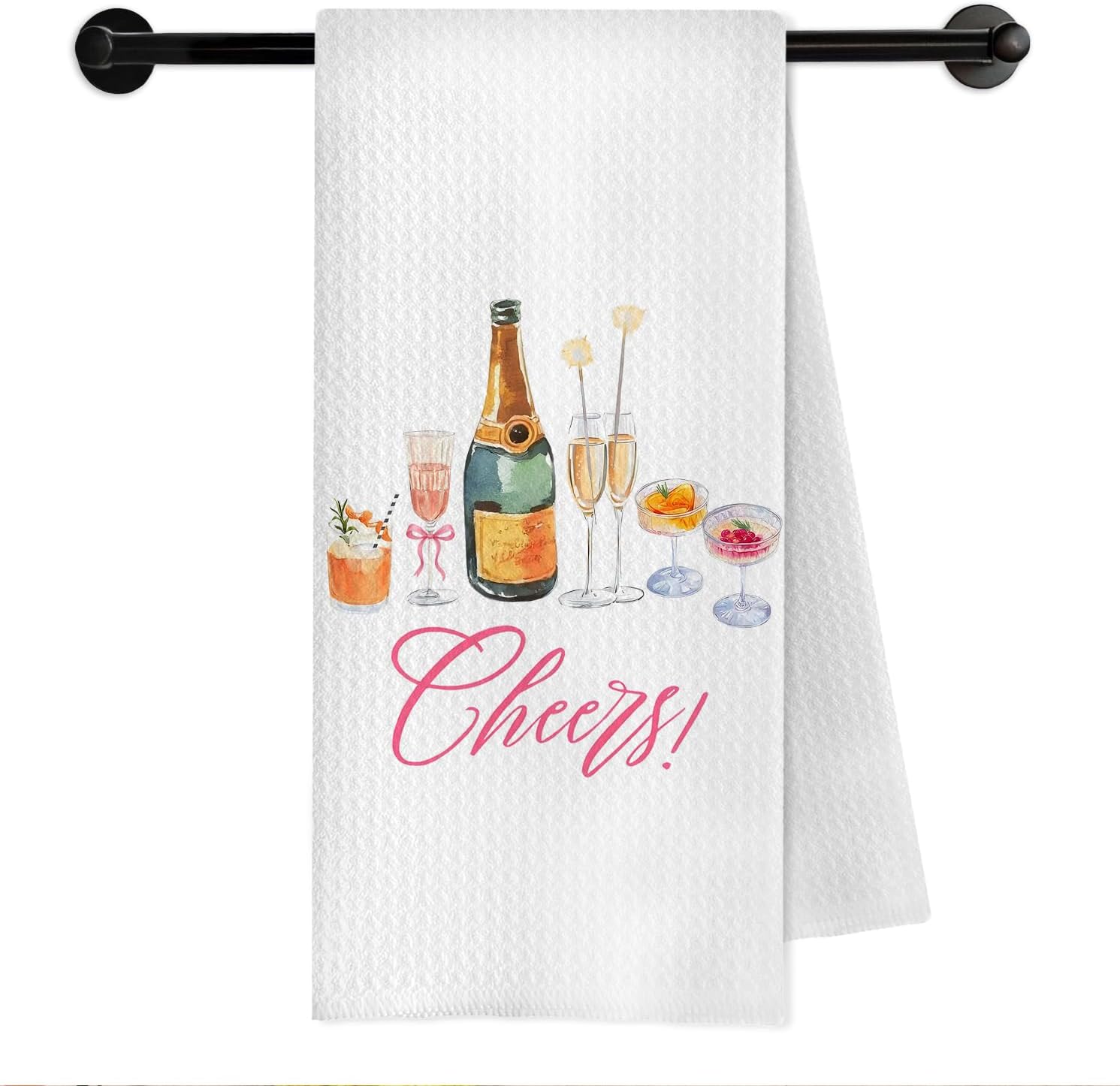 Funny Wine Kitchen Towels, Wine Lover Drinker Gifts Dish Tea Towels, I Just Fired Myself from Cleaning My House Decorative Hand Towel for Kitchen Bar Cart, 16x24 Inch