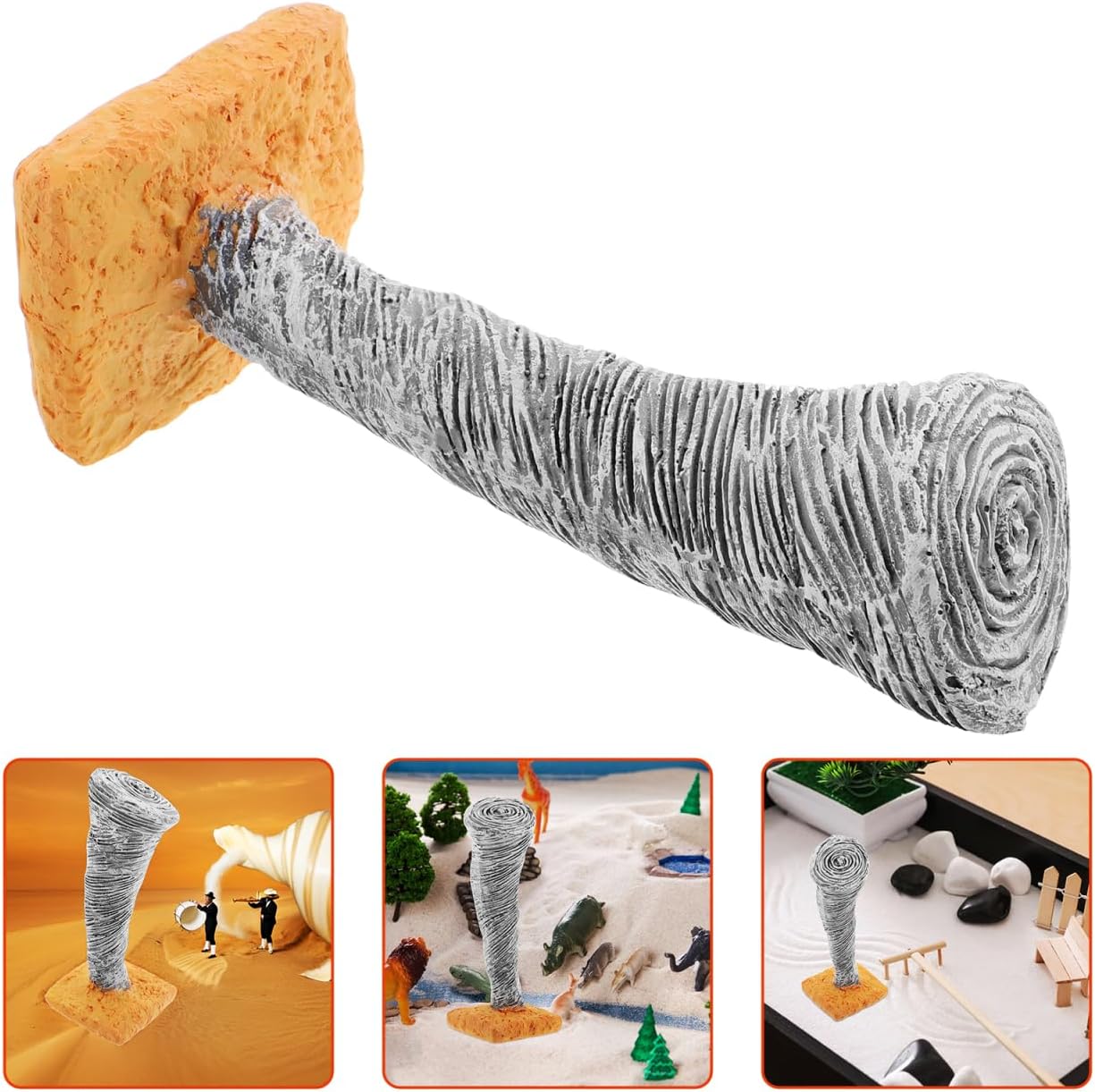 VANZACK Tornado Model DIY Resin Tornado Figurine for Sand Table Decoration - Landscape Prop for Children S Learning and Play