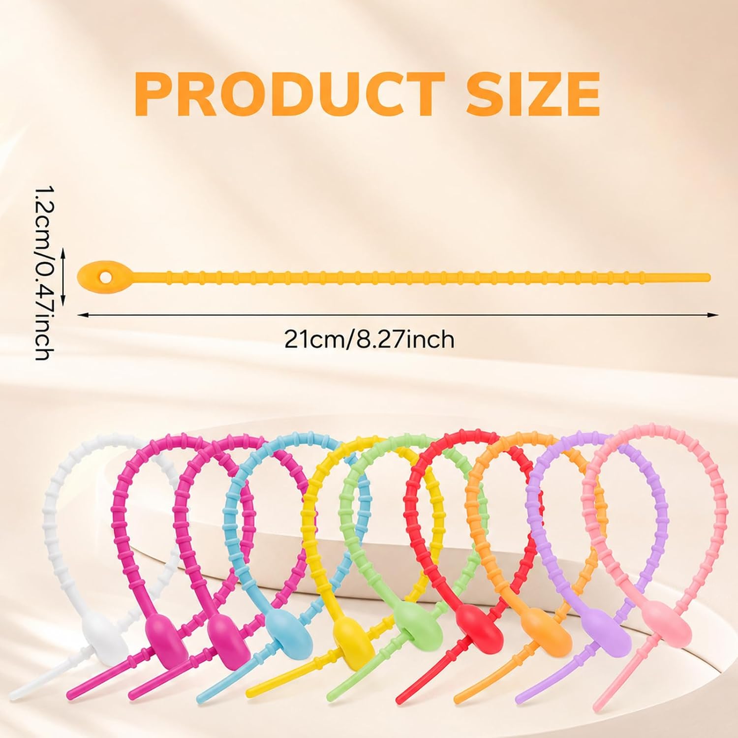 30 Pcs Silicone Zip Ties, Reusable Silicone Cable Ties for Cords image 2