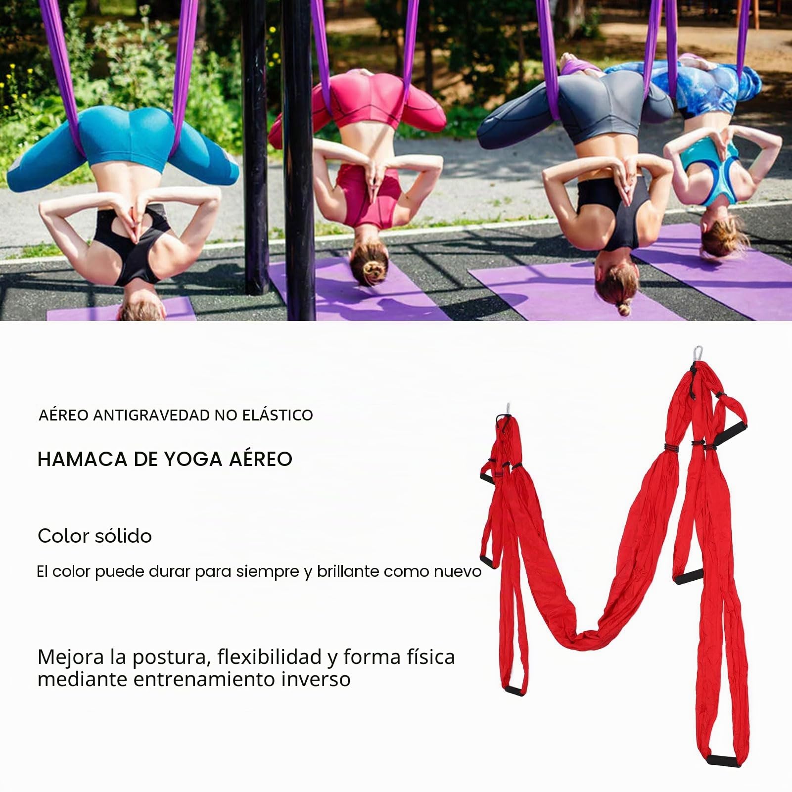Topiky Juego de Columpio Aéreo para Yoga, Hamaca para Yoga, Columpio Colgante, Poliéster y Algodón, Ajustable, Mejora la Flexibilidad, Hamaca para Yoga, Herramienta de Inversión para