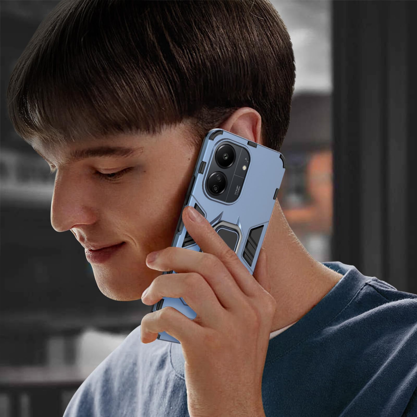 Funda para Xiaomi Redmi Note 15 Pro 5G, Carcasa Antigolpes con Soporte anular metálico, Case Protectora de Grado Militar, Azul — view 447