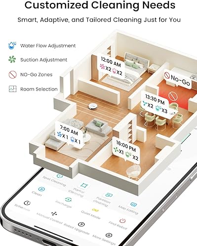 Miniatura 5 de Lefant Combo robot de aspiradora y trapeador, 8 semanas de autovaciado con dos opciones de cubo de basura, aspiradora robótica LiDAR de 6000 Pa con