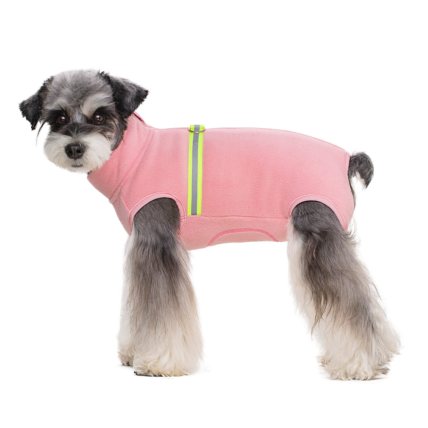 BT Bear Cosy Polar Fleece Coat for Dogs Full body Jacket, Dogs Onesie With D Ring, Zipper with Reflective Jumpsuit