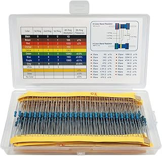 Pack of 525, Resistor Kit, SourceTon 17 Values Resistor Kit 0 Ohm-1M Ohm with 1% 1/4W Metal Film Resistors Assortment