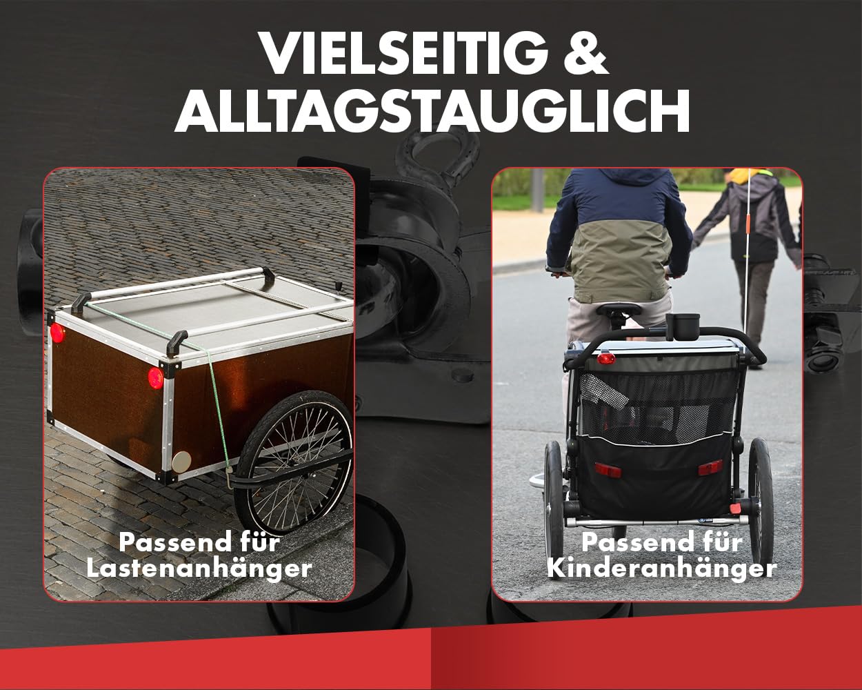 2EXTREME Attache Remorque Vélo Tige de Selle 25,4 31,8 mm Acier Galvanisé Universel