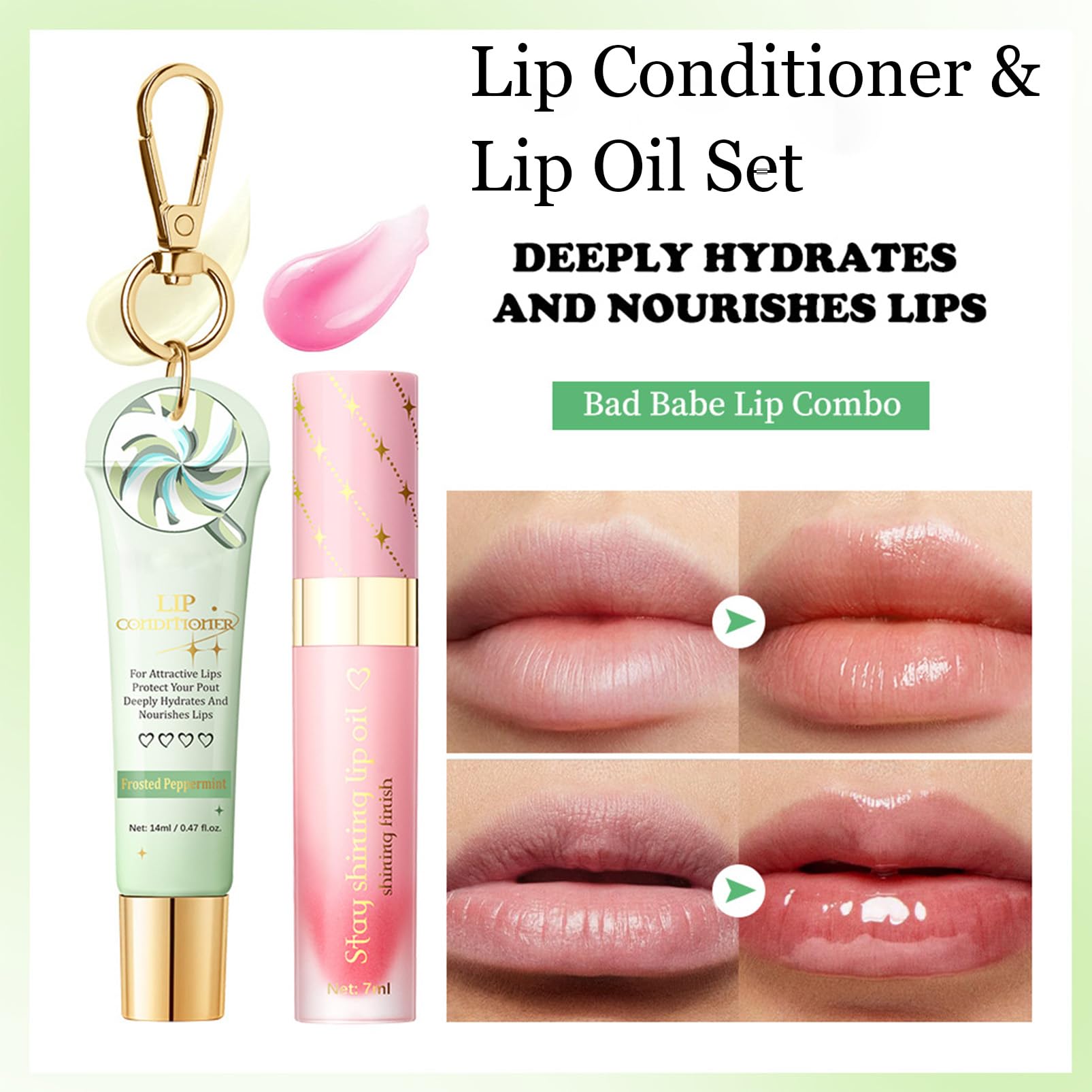 Lip Conditioner & Lip Oil Set, Moisturizing Lip Conditioner & Lip Care Set - Image 4