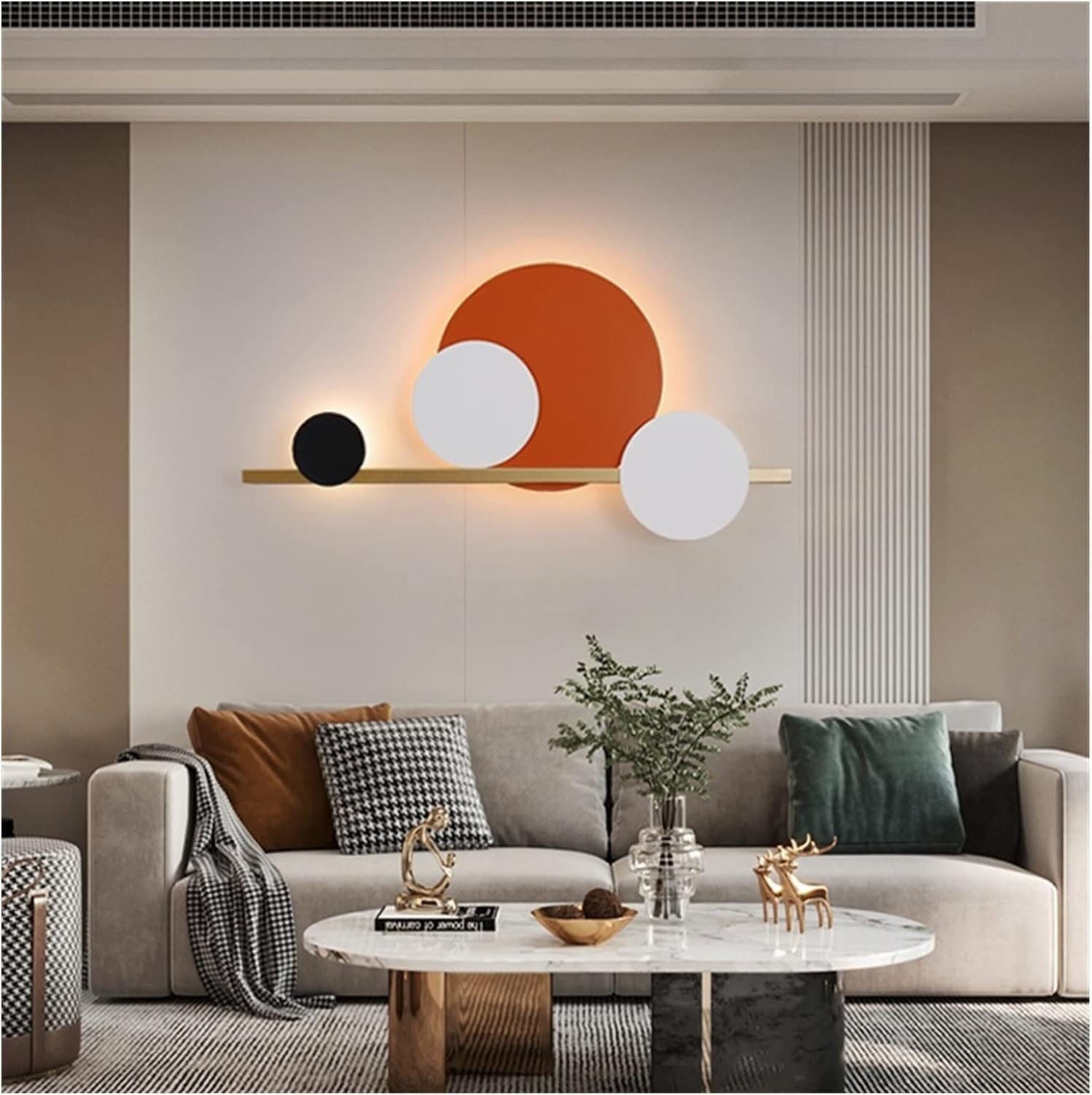 KLXSIVU Modern LED Chaner Wall Lamp - Stylish Home Decoration for Living Room, Bedroom, Study, Aisle & Parlor 89cm Indoor Pendant Lighting Fixture (One Color 60cm)