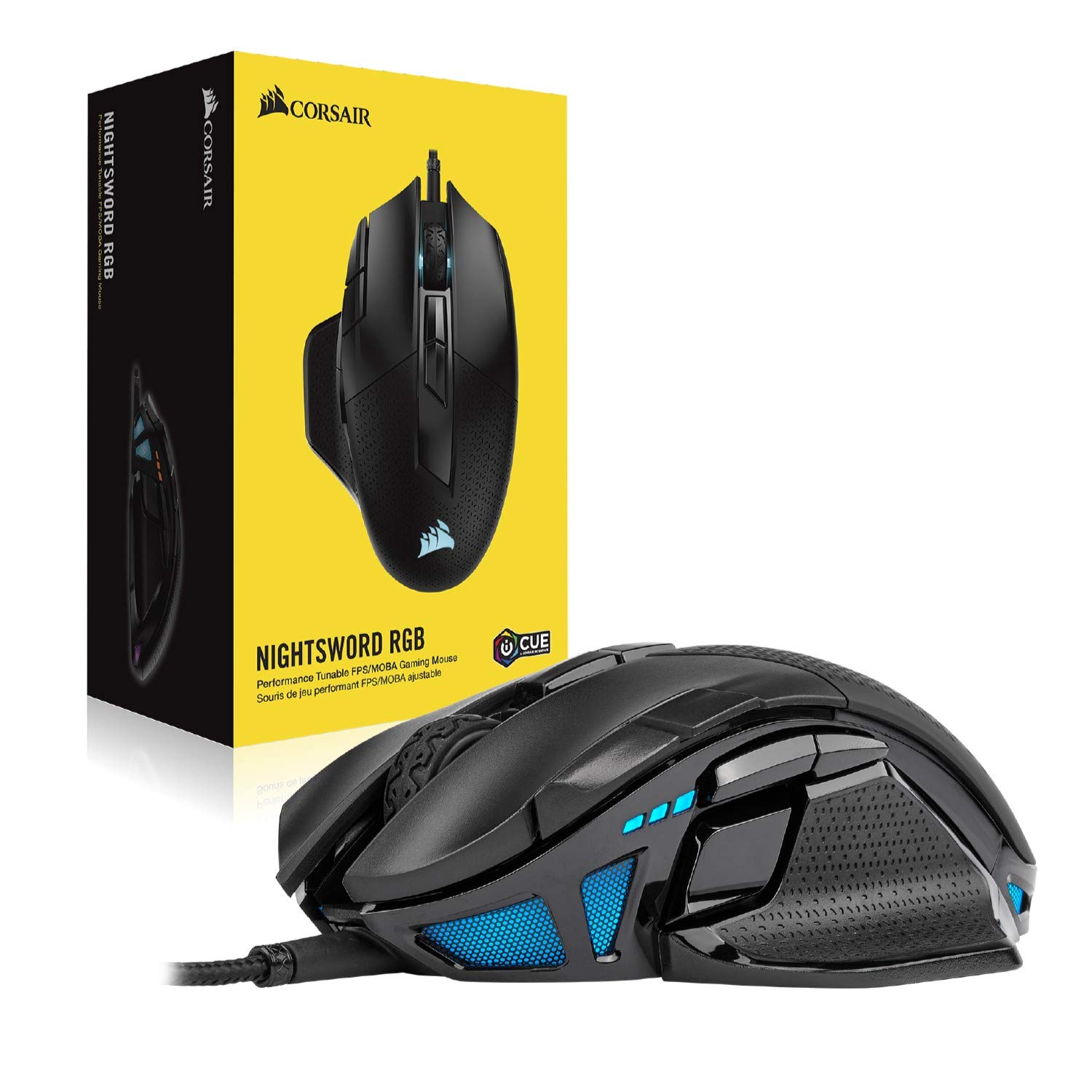 Corsair NIGHTSWORD RGB Kabelgebundene Gaming-Maus Schwarz