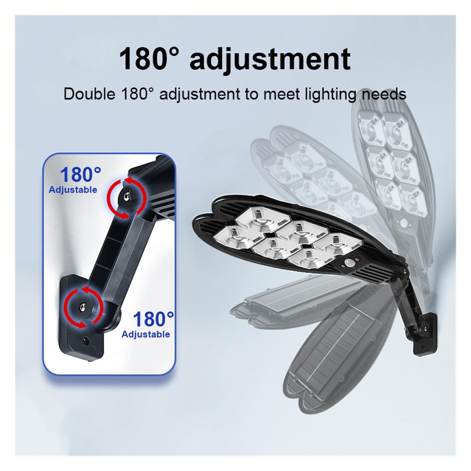 Solarna lampa uliczna, 3000W zewnętrzna lampa słoneczna LED 3 tryby wodoodporna lampa słoneczna 300COB oświetlenie ogrodowe pilot lampy uliczne z czujnikiem ruchu na ulice(Set A)