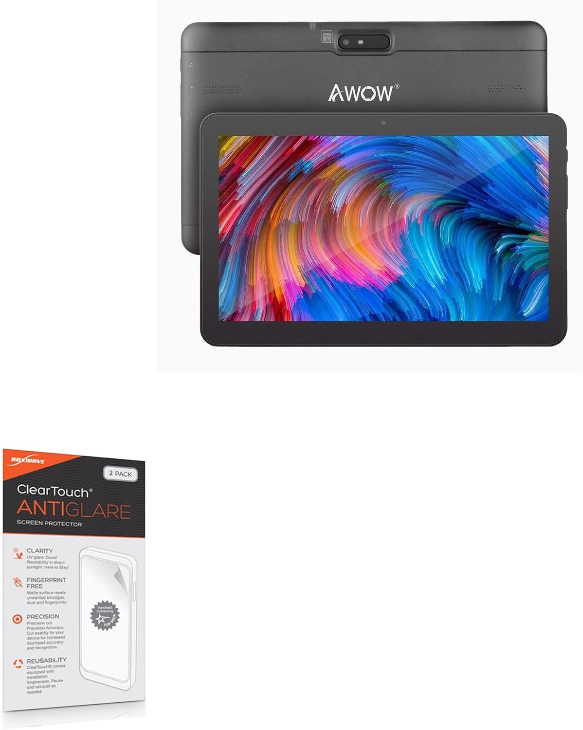 BoxWave Screen Protector Compatible with AWOW Android 10 Go Tablet MID-1085 (10.1 in) - ClearTouch Anti-Glare (2-Pack), Anti-Fingerprint Matte Film Skin