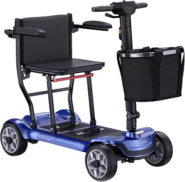 ENGWE Ease 2 Pro Mobility Scooter for Seniors, 384Wh Lithium Batteries &15 Miles Long Range, 42 lbs Lightweight Folding Motorized Scooter for Air Travel Friendly with Basket Blue, Single Battery