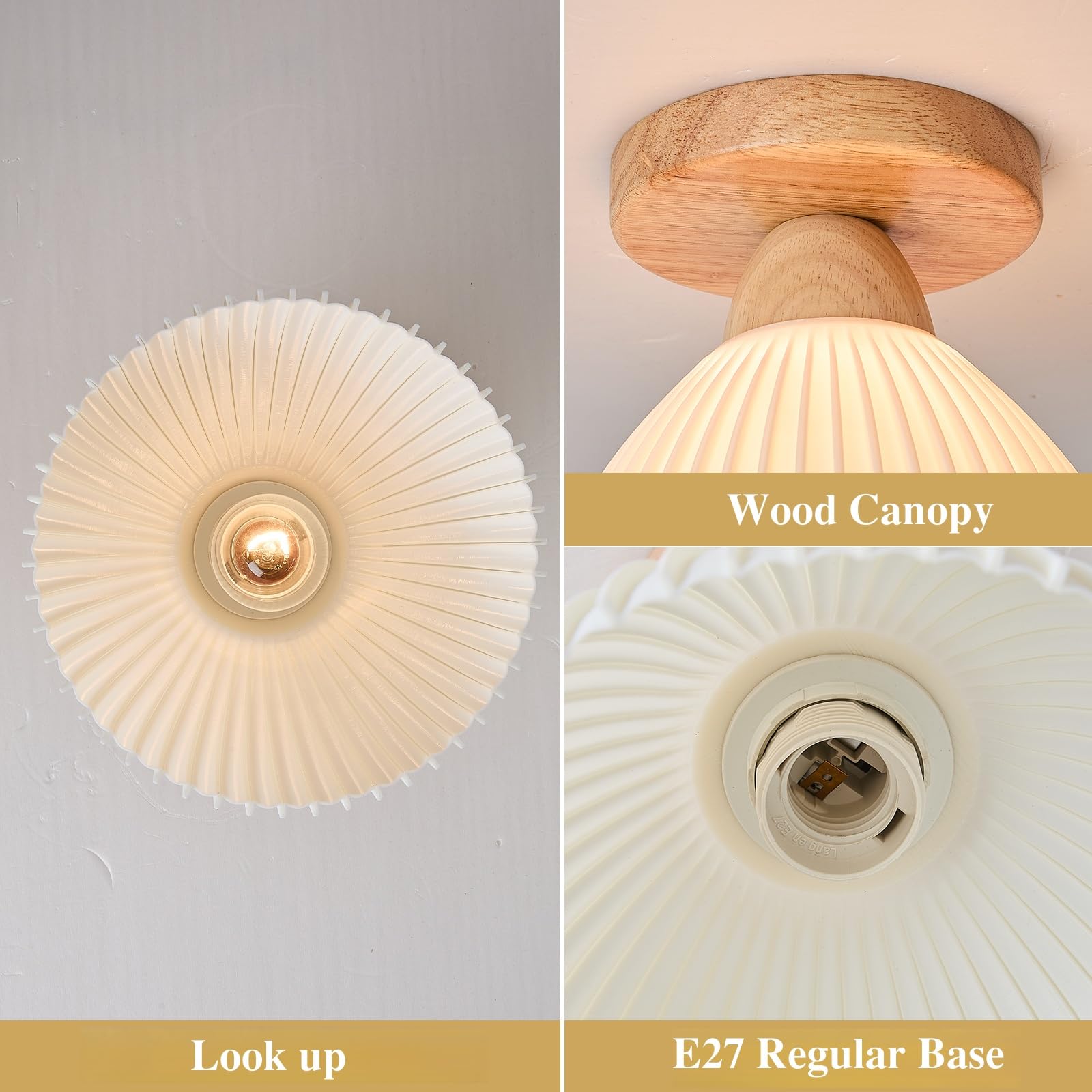 Dellemade Pack of 2 Chandelier, Flush Mount Ceiling Light, Elegant White Light Fixture - Image 4