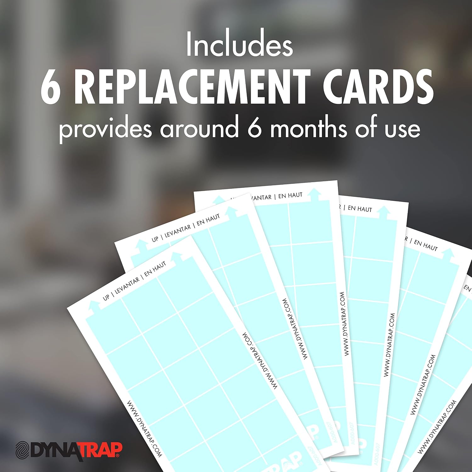 DynaTrap 230093 Replacement StickyTech Glue Cards for Flylight Indoor Plug-In Fly and Flying Insects Trap for Indoor DynaTrap Models DT3009 and DT3019 - 6 Pack
