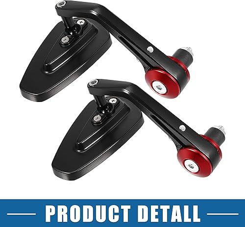 Miniatura 7 de Espejo retrovisor lateral para motocicleta, antideslumbrante, para manillar de motocicleta, lente azul, rojo, 1 par