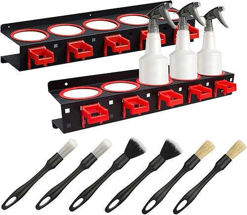 Miniatura 8 de YTDTKJ Estante de almacenamiento para botellas de pulverización, riel colgante para automóvil, tienda de belleza, accesorios de limpieza automática,