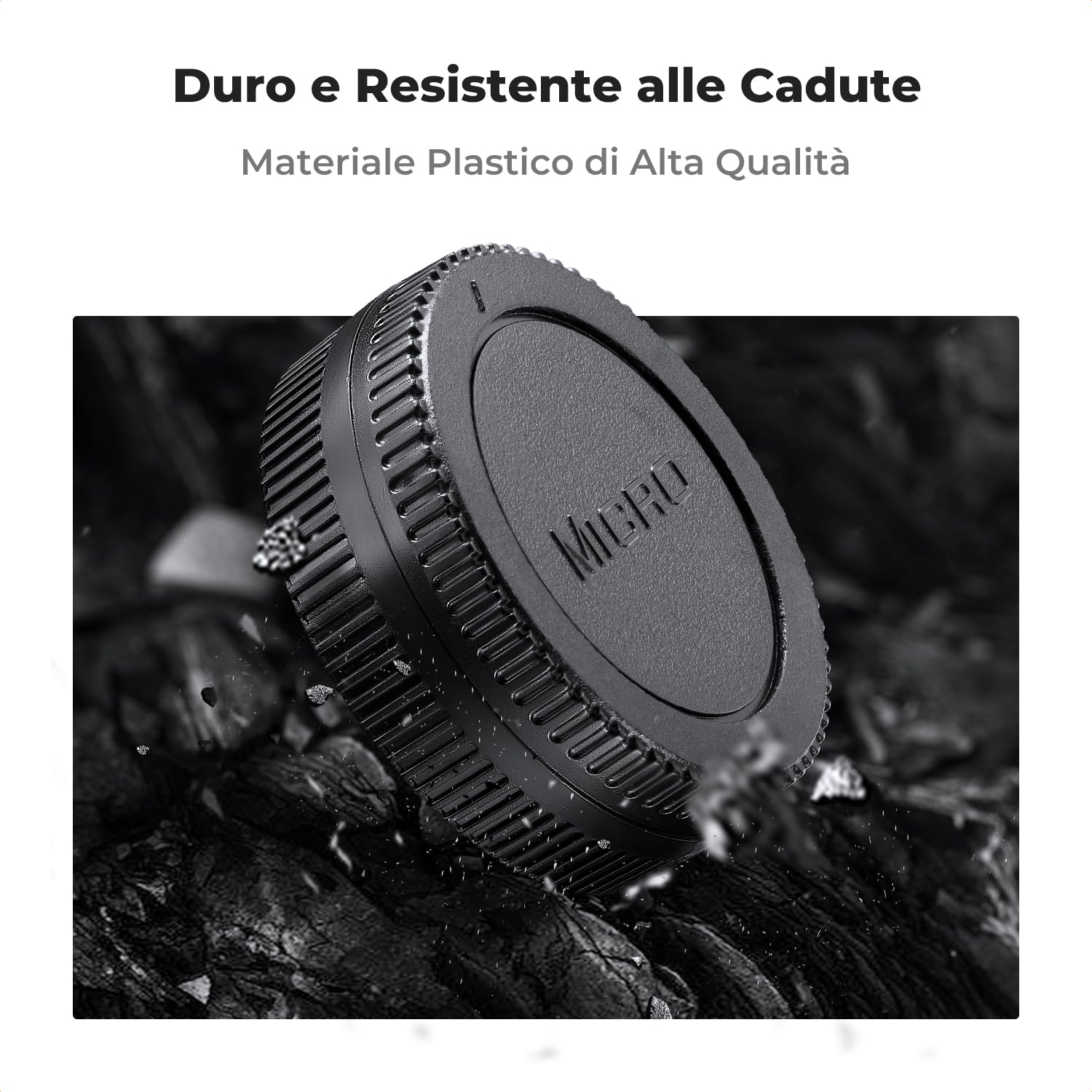 K&F Concept 2pack Tappo Corpo e Coperchio Posteriore per Obiettivo Compatibile con Olympus E-M1X E-M1 II E-M5 III E-M10 IV E-PL9 E-PL8 E-P7, Panasonic GH5 GH5 II G9 G95 G9L G85 GX9