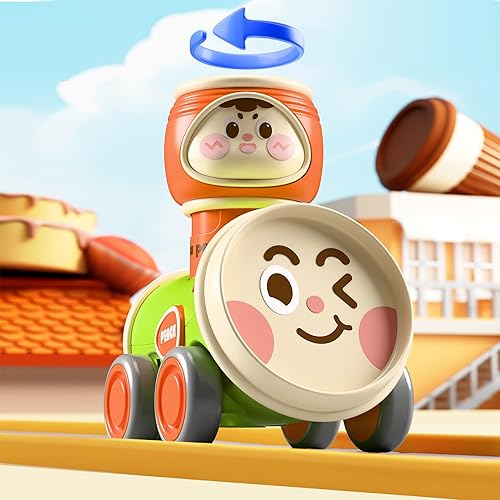 Miniatura 3 de iPlay, iLearn Press to Go - Juego de juguetes de coche para niños pequeños de 1 a 3 años, coches de carreras de fricción para bebés, juego de