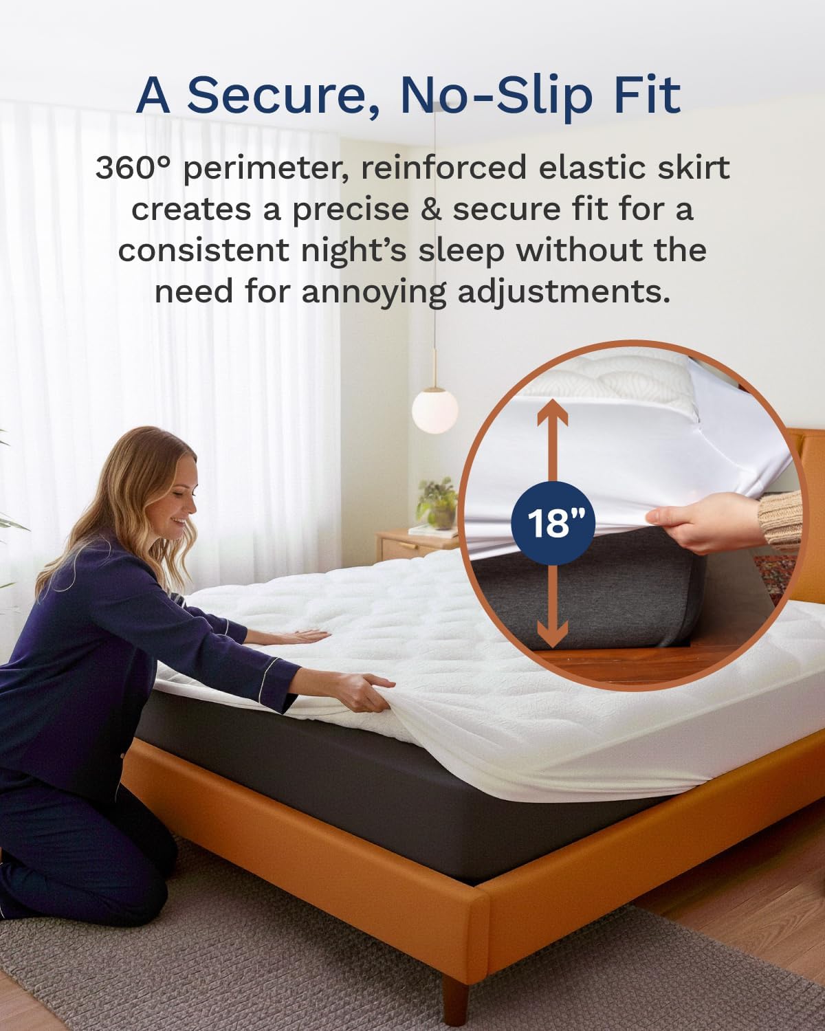 ViscoSoft Copper Pillow Top Twin XL Mattress Pad - Soft Overstuffed Premium Cloud-Like Support - Quilted Fiberfilled Mattress Topper with Deep 18" Pocket for Secured Fit