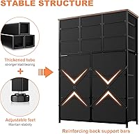 Vista 5 de EnHomee Cómoda para dormitorio con 15 cajones, cómodas altas para dormitorio, cómodas y cómodas, marco de metal resistente y parte superior