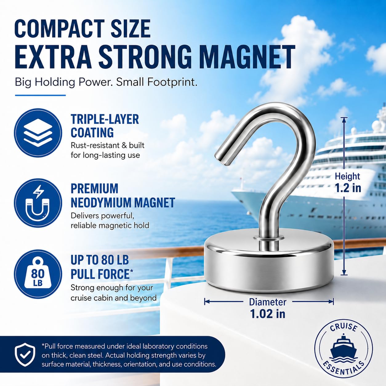 Neosmuk Magnetic Hooks - 6 Pack Heavy Duty -4