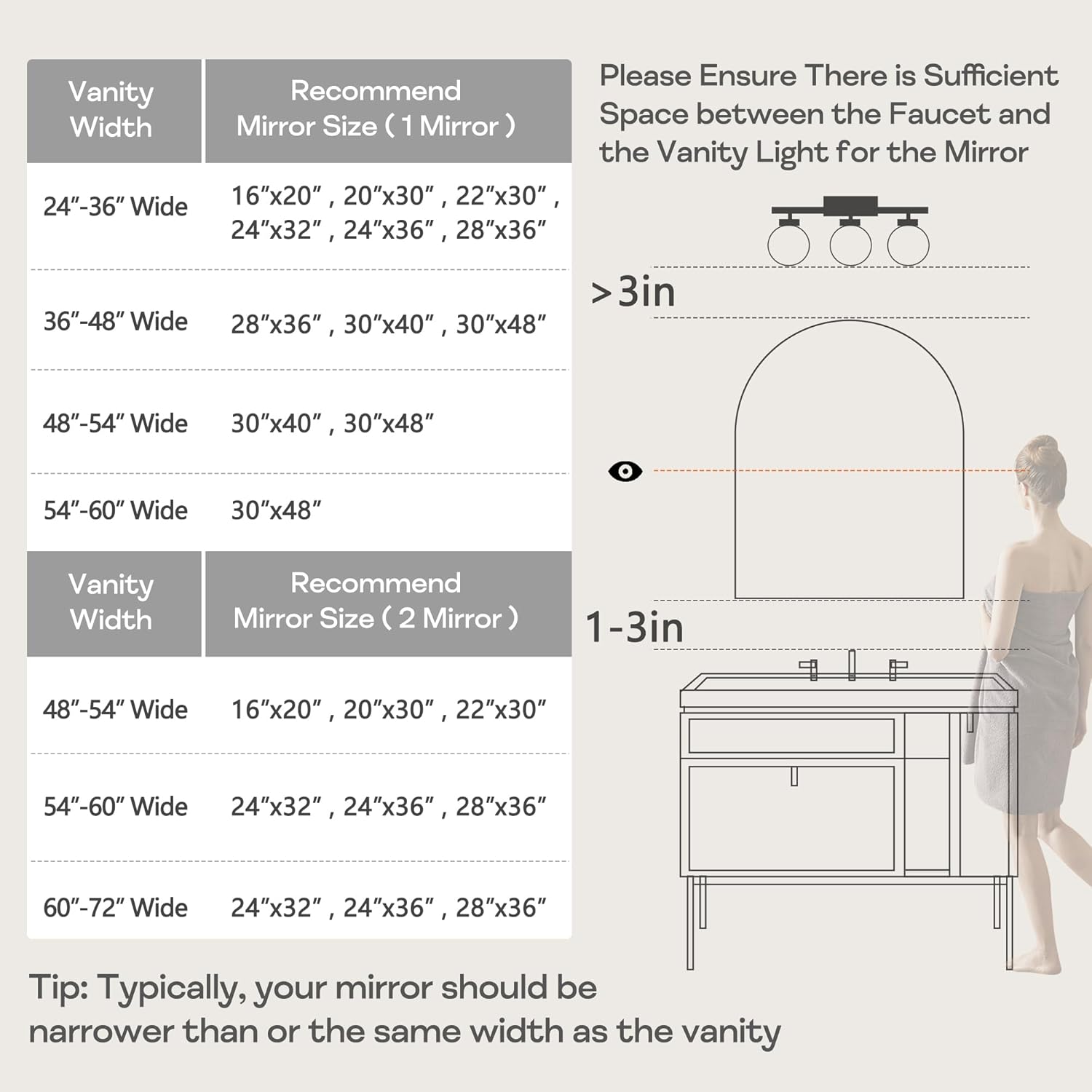 Arched Wall Mirror for Bathroom, 20"x30" Black Modern Metal Frame for Entryway Living Room Bedroom Wall Decor - Image 4