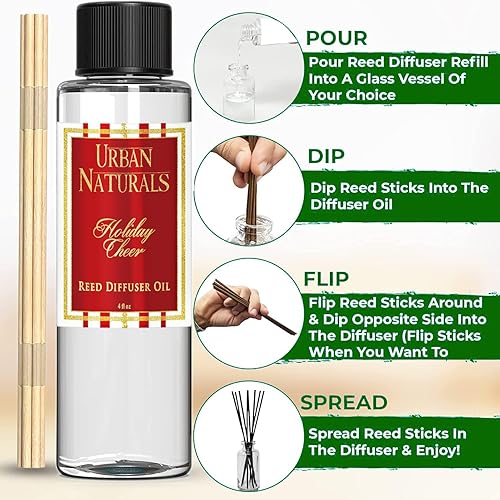 Miniatura 267 de Urban Naturals Reed Diffuser Oil Refill Ocean Mist Sea Salt with Salt Spray, Violet Leaf, Sea Grass, Driftwood 8 oz + Free Reed Sticks, Made in The