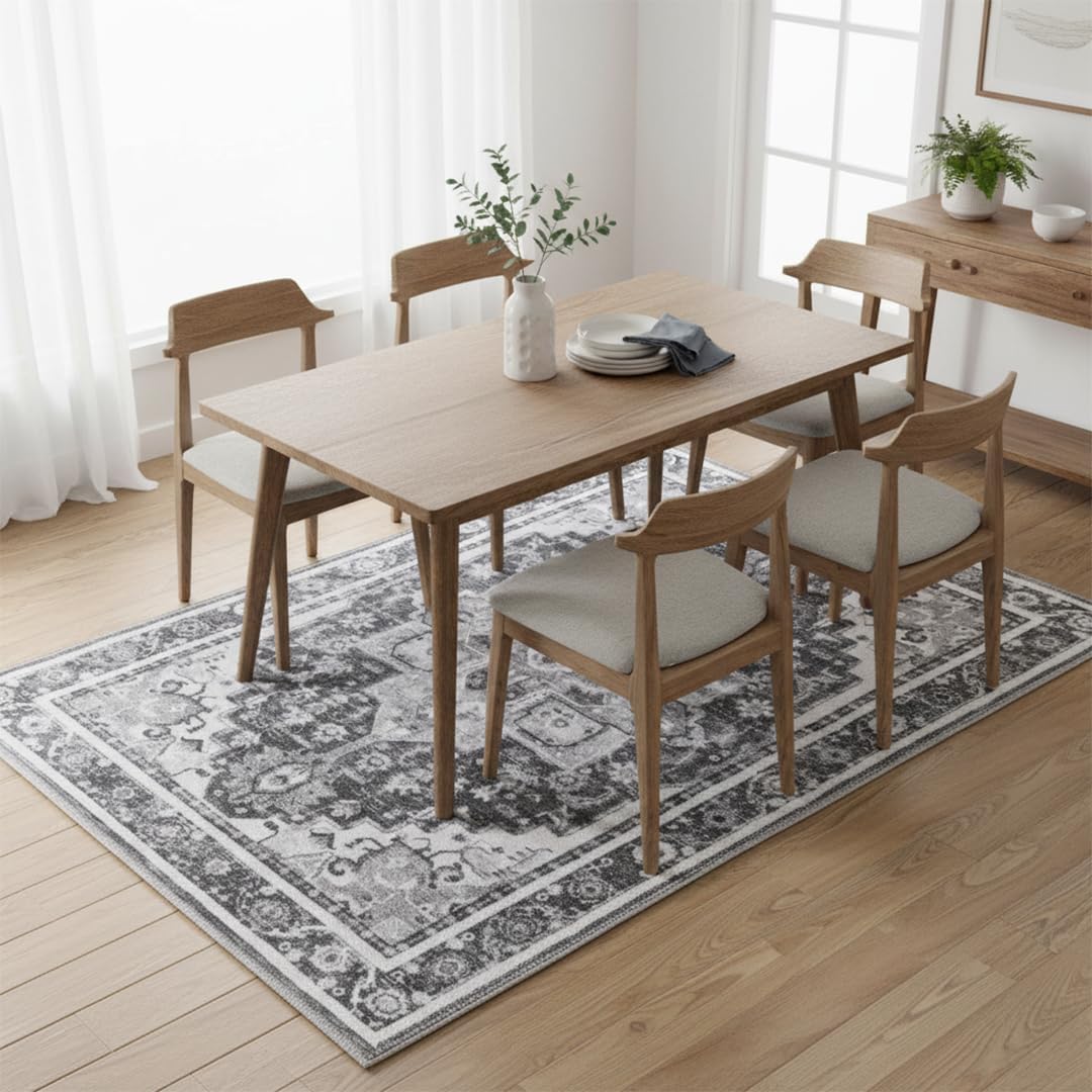 Muddy Mat® Onyx 2ft x 7ft Washable Area Rugs for Living Room, Bedroom & Dining Room – Modern Soft Low Pile Non Slip Carpet – Pet Friendly Waterproof Foldable Rugs for Home