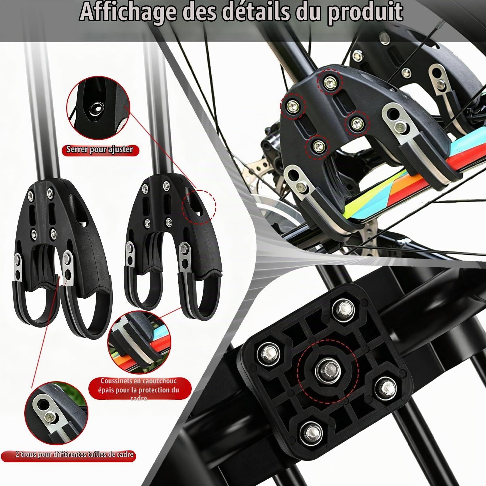 Harilla Porte-Bagages arrière Universel avec Fermeture Rapide, Taille Unique, Noir, Convient pour VTT, vélo de Gravier et vélo de Tourisme, Porte-vélo Stable pour la Zone arrière
