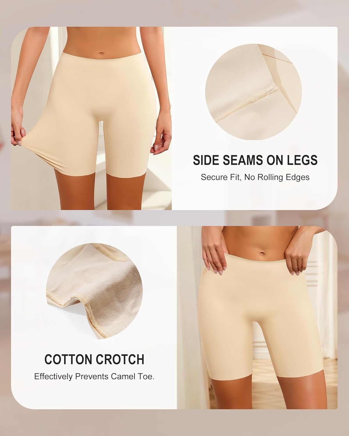 Aijolen Seamless Boyshorts Underwear for Women Boxer Briefs Under Skirt Shorts Anti Chafing Soft Smooth Panties 4 Pack - Image 4