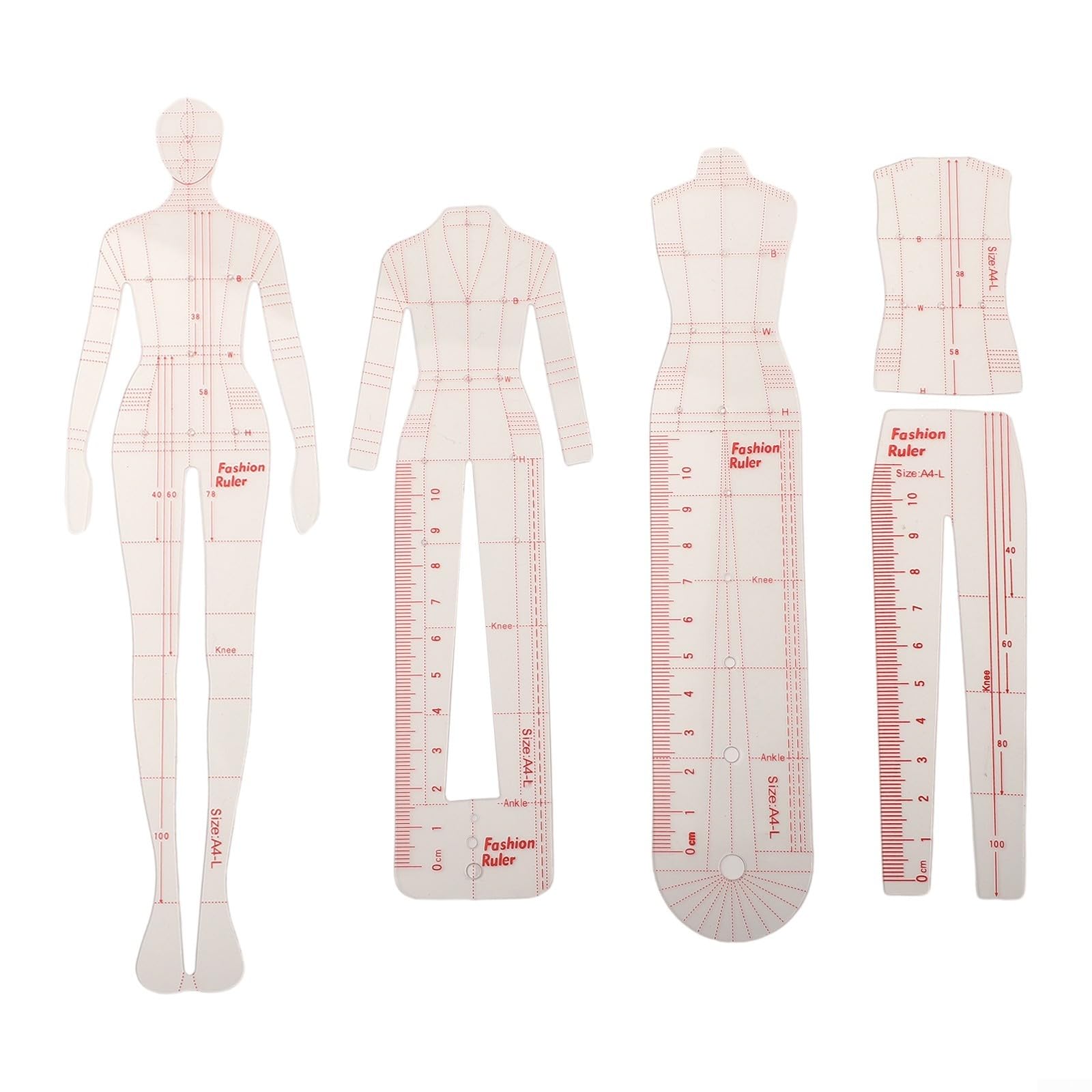 Save time and draw drafts effortlessly with the Fashion Illustration Ruler Figure Sewing Design Template Tailoring Tools, a must have for fashion designers (B)