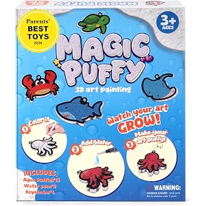 BoxNoble Magic Aqua Puffy, 3D Art Craft Kits Paint by Number Crafts Kits for Kids, Mess Free Creative Gifts for Boys & Girls Ages 4 5 6 7 8 9 10 (Ocean)