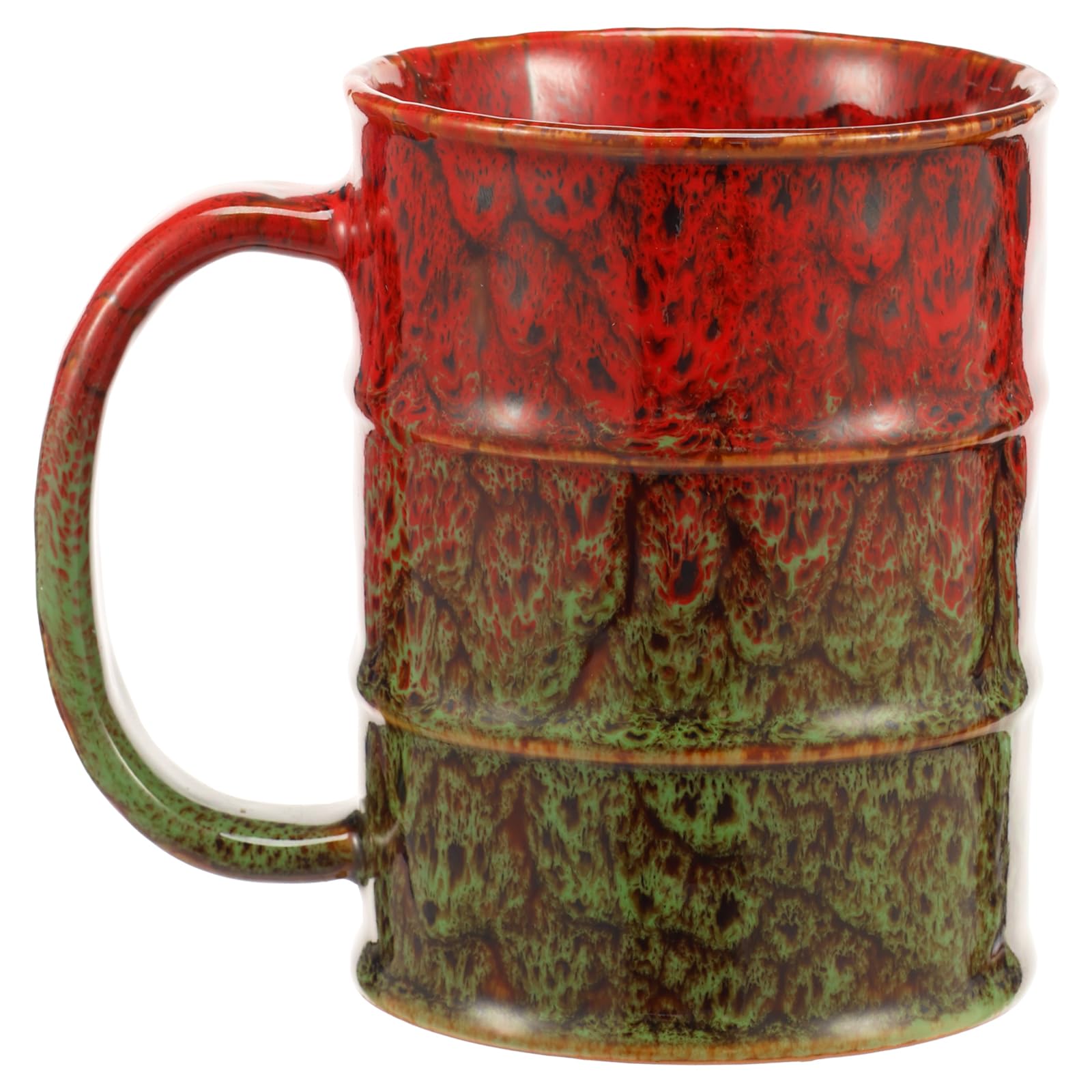Bpyhebe Ceramic Coffee Mug, 700 ml Large Tea and Coffee Cup for Office and Home, Natural Gradient Effect, Dishwasher and Microwave Safe(Red Green)