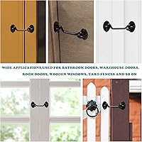 Vista 4 de Cerradura de puerta de granero de 4 pulgadas, cerradura de puerta corredera con tornillos, pestillo de puerta de metal resistente al óxido, pestillo