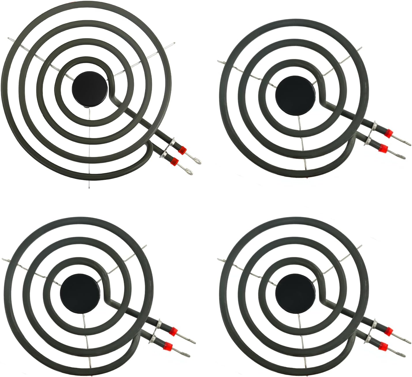 SP22YA Electric Range Burner Element Set Replacement Fit for G-E Hot-point Ken-more Roper Range Stoves (1 x WB30X253 8" & 3 x WB30X254 6")